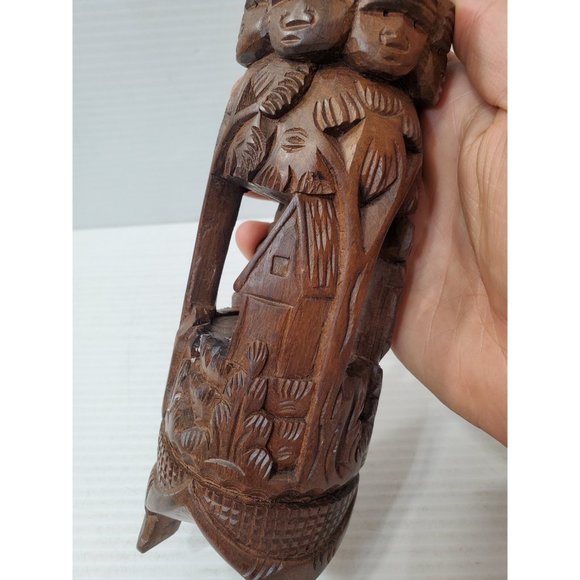 Indian Ethnic Crafts Hand Carved Kadam Wood Elephant Figurine with Rider… - Picture 6 of 10